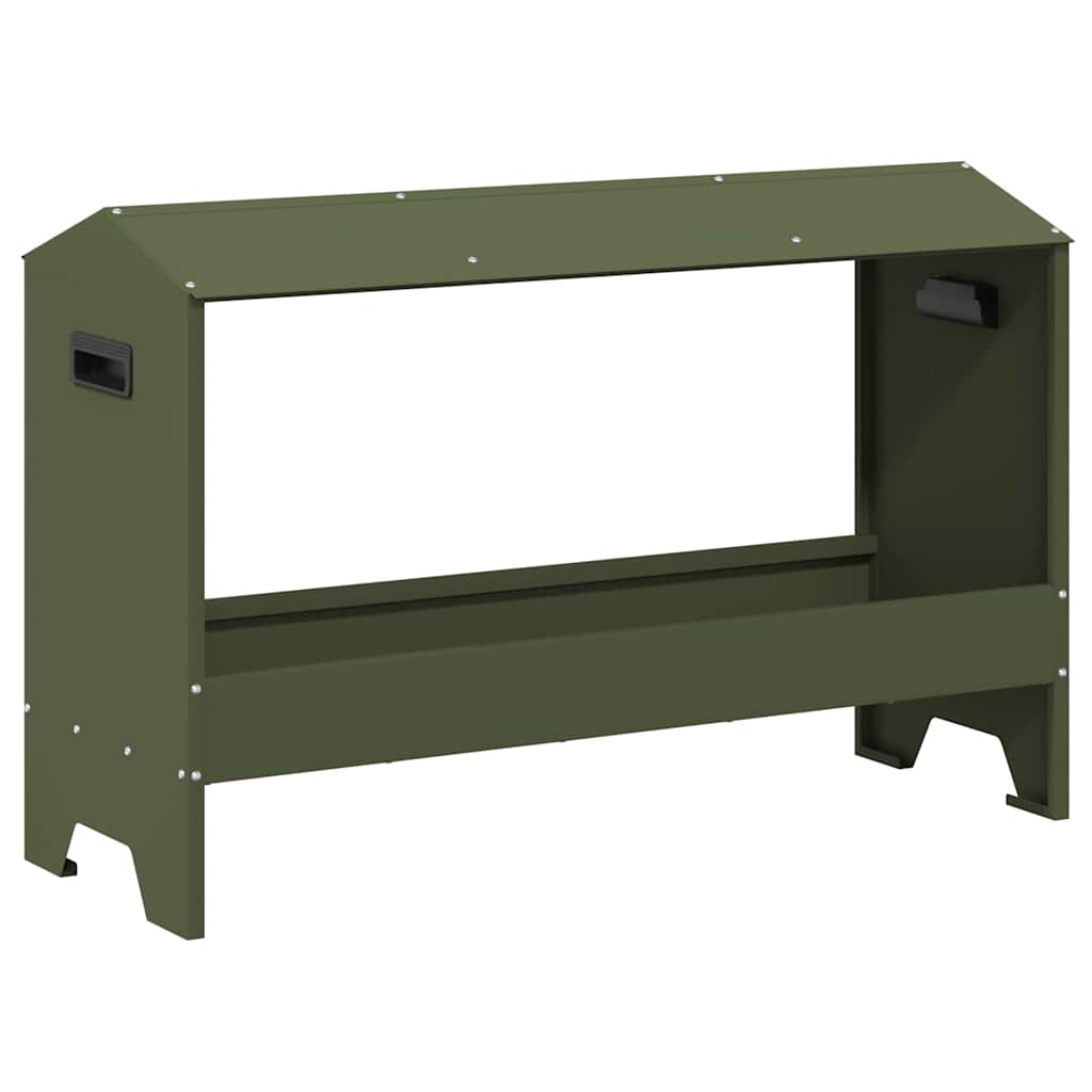 Krmný žlab pro kuře Olivově zelená 81 x 32 x 53,5 cm
