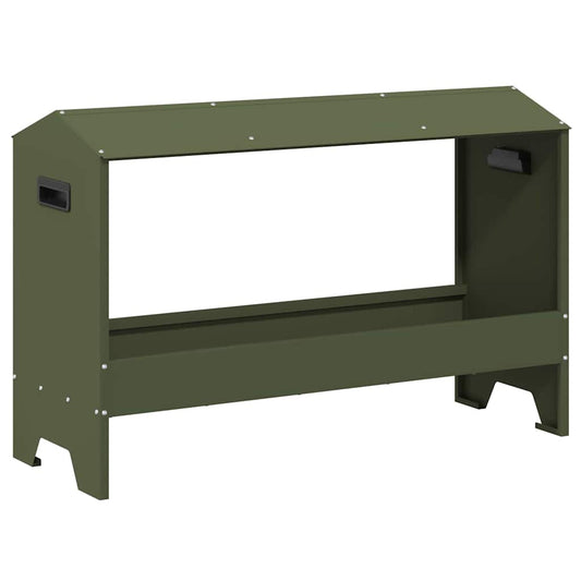 Krmný žlab pro kuře Olivově zelená 81 x 32 x 53,5 cm
