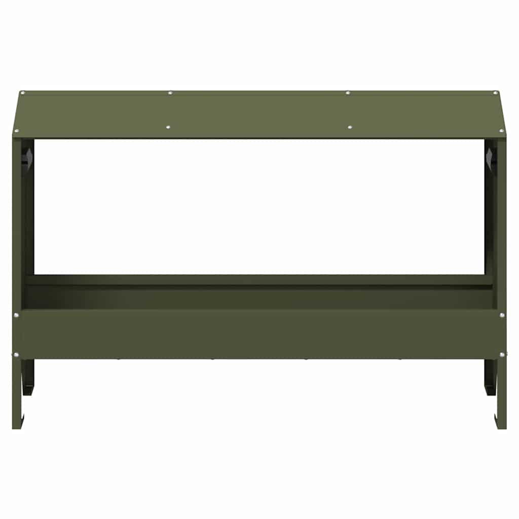 Krmný žlab pro kuře Olivově zelená 81 x 32 x 53,5 cm