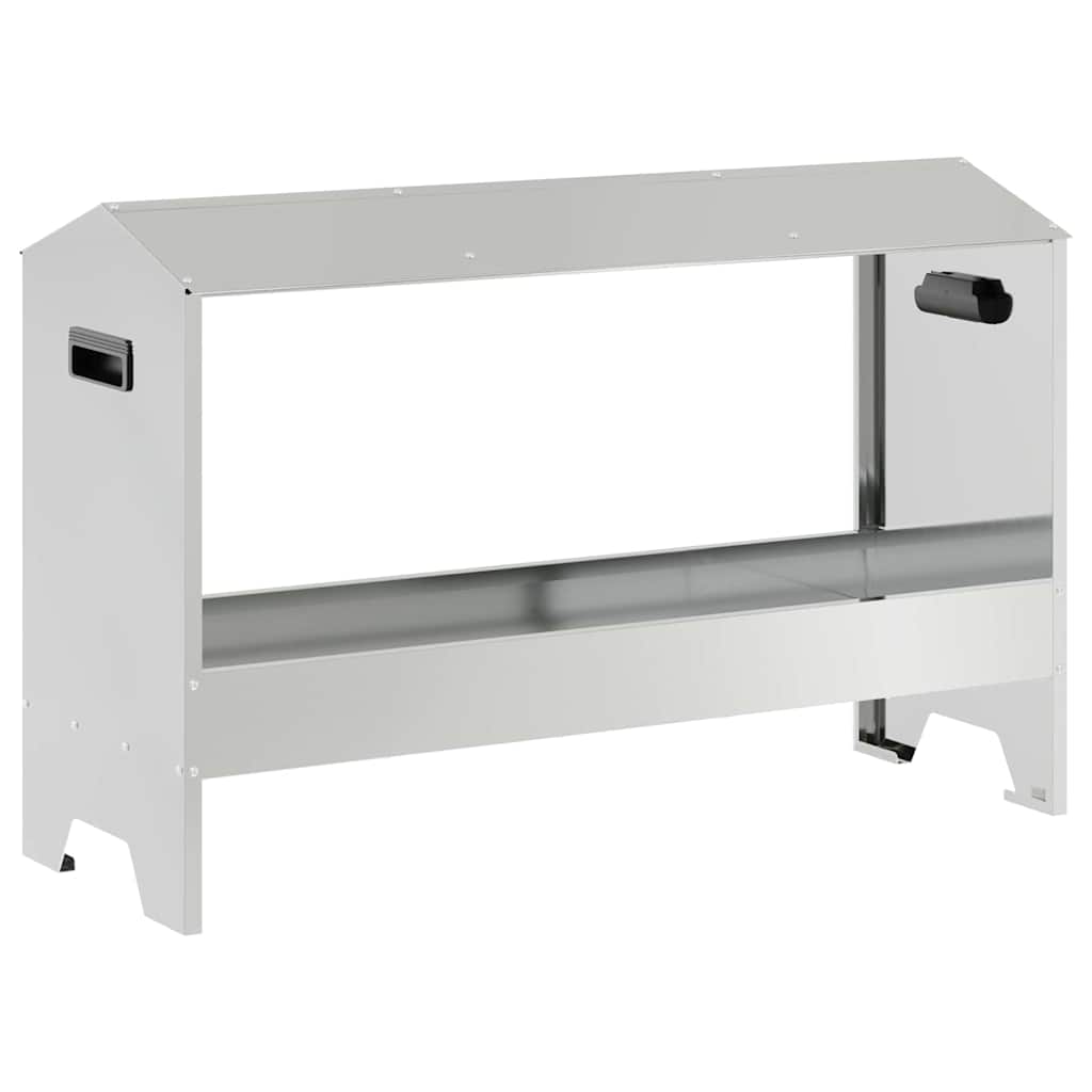 Krmný žlab pro kuře Stříbrná 81 x 32 x 53,5 cm Pozinkovaná ocel