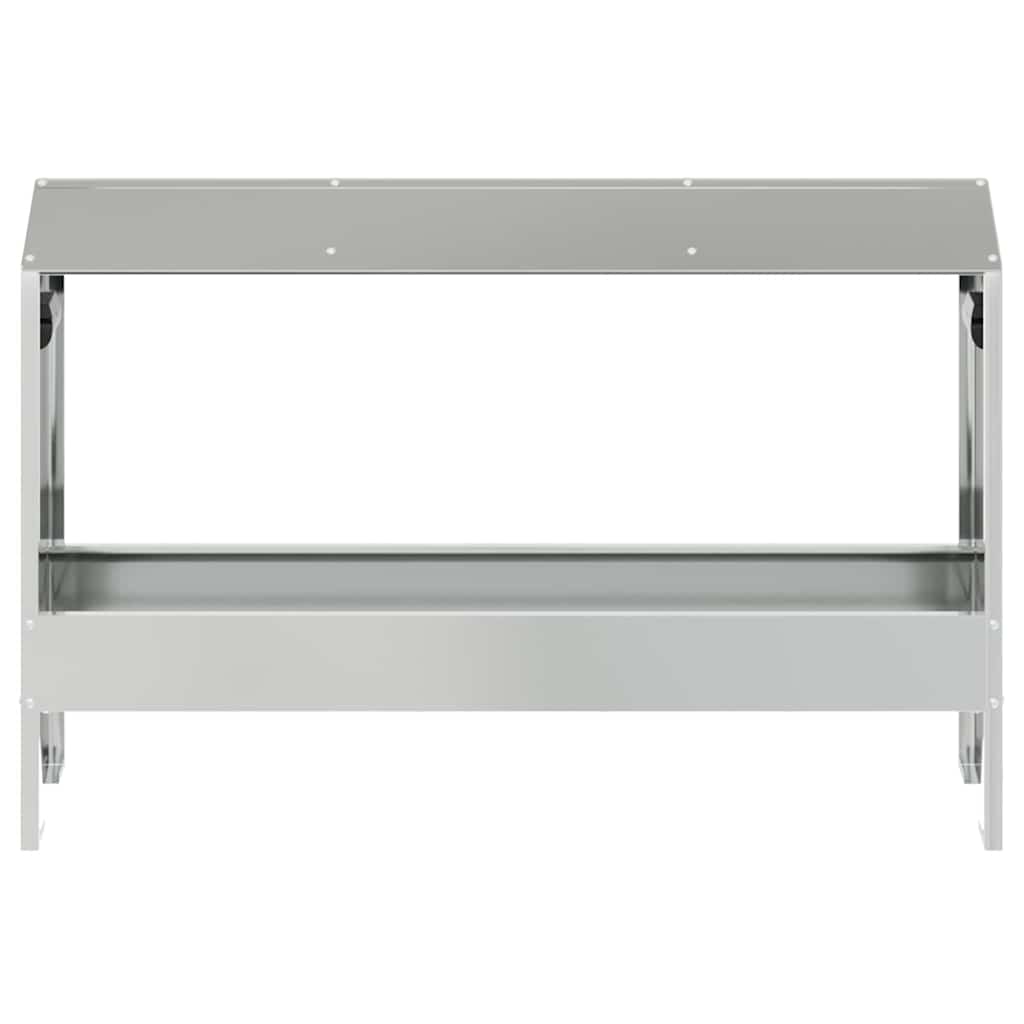 Krmný žlab pro kuře Stříbrná 81 x 32 x 53,5 cm Pozinkovaná ocel