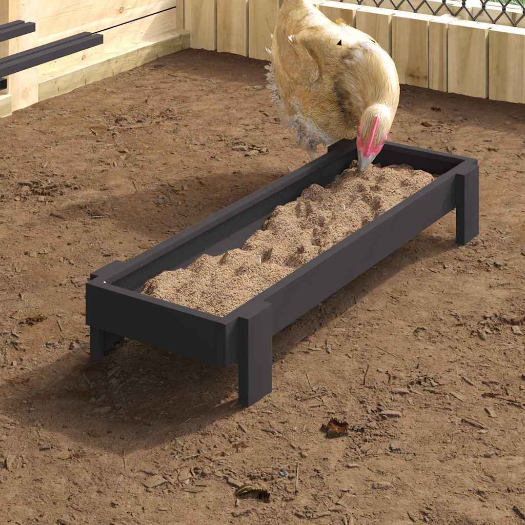 Krmný žlab pro kuře Černá 80 x 28 x 13.5 cm