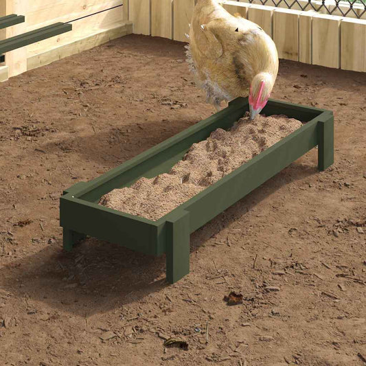 Krmný žlab pro kuře Olivově zelená 80 x 28 x 13.5 cm