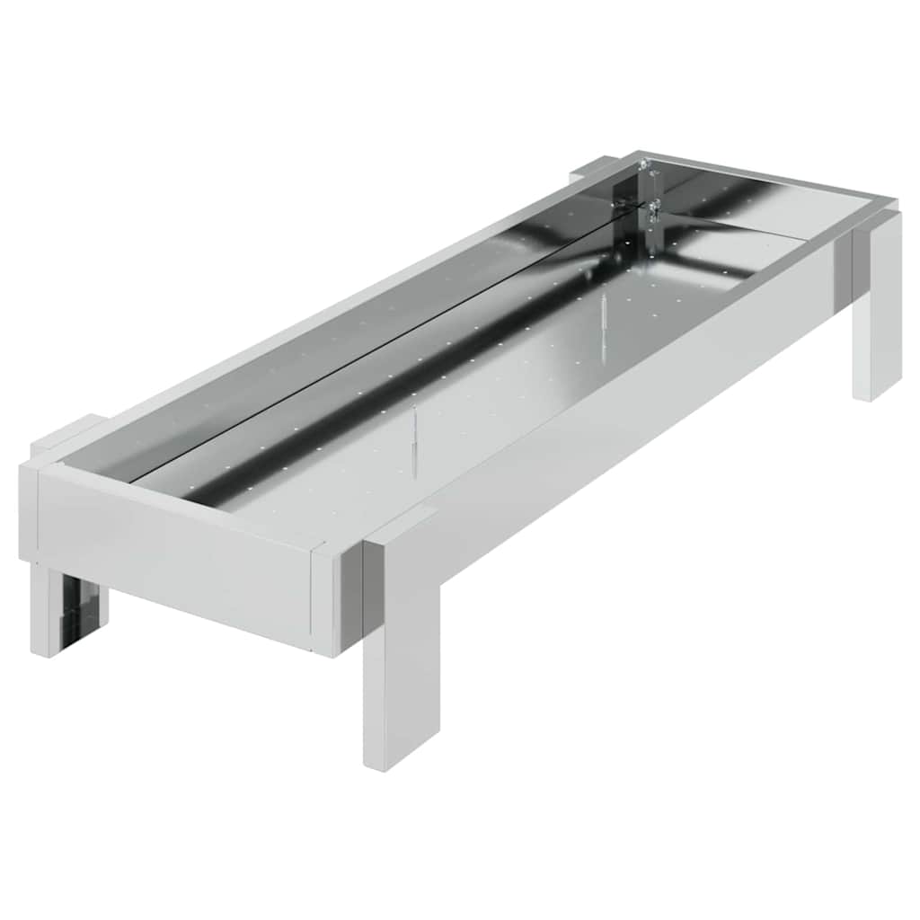 Krmný žlab pro kuře Stříbrná 80 x 28 x 13.5 cm Pozinkovaná ocel