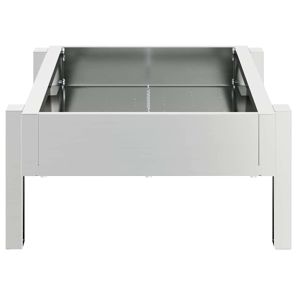 Krmný žlab pro kuře Stříbrná 80 x 28 x 13.5 cm Pozinkovaná ocel