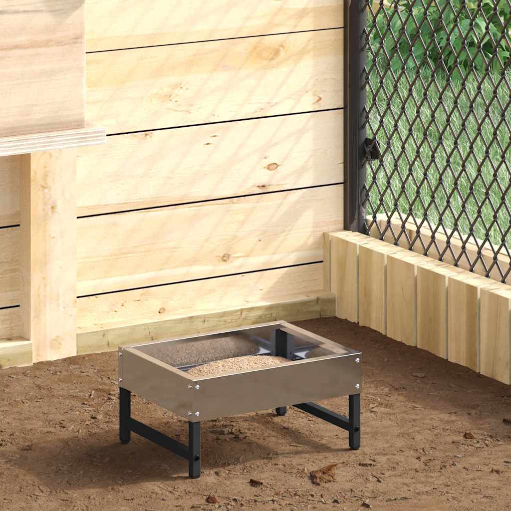 Zásobník pro ptáky Stříbrná 80 x 28 x 13.5 cm Pozinkovaná ocel