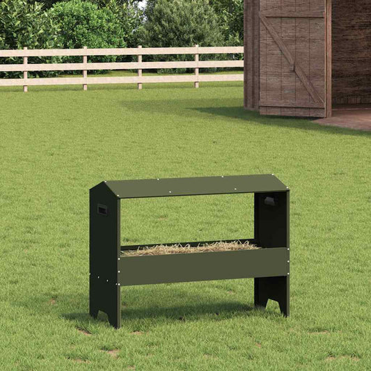 Žlab pro hospodářská zvířata Olivově zelená 79 x 35 x 62 cm
