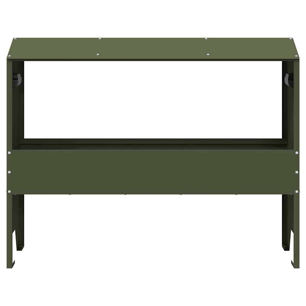 Žlab pro hospodářská zvířata Olivově zelená 79 x 35 x 62 cm