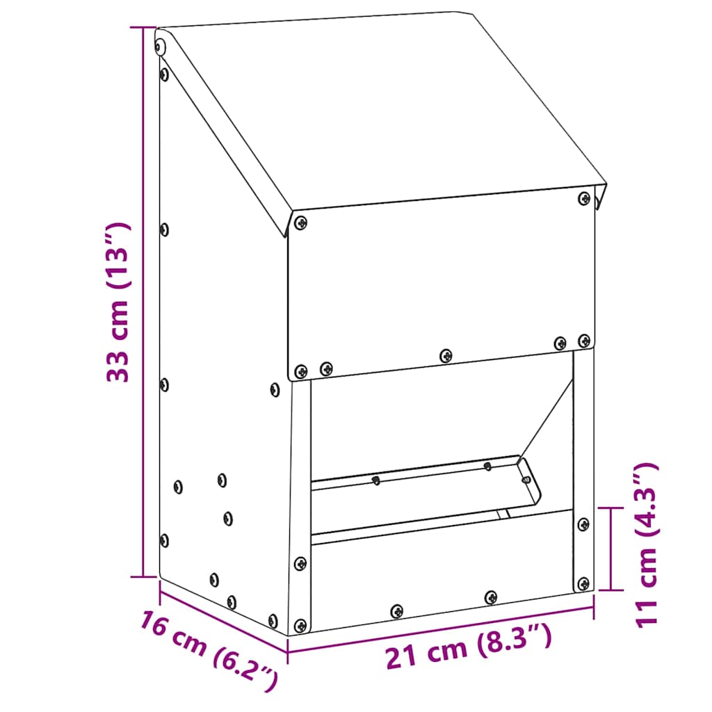 Krmítko pro slepice Olivově zelená 21 x 16 x 33 cm