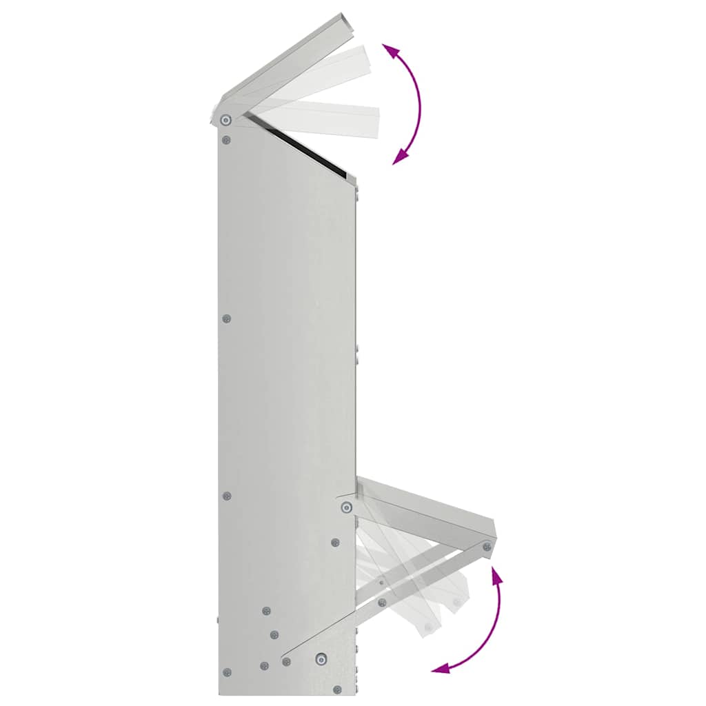 Krmítko pro slepice Stříbrná 13 x 12 x 51 cm Pozinkovaná ocel
