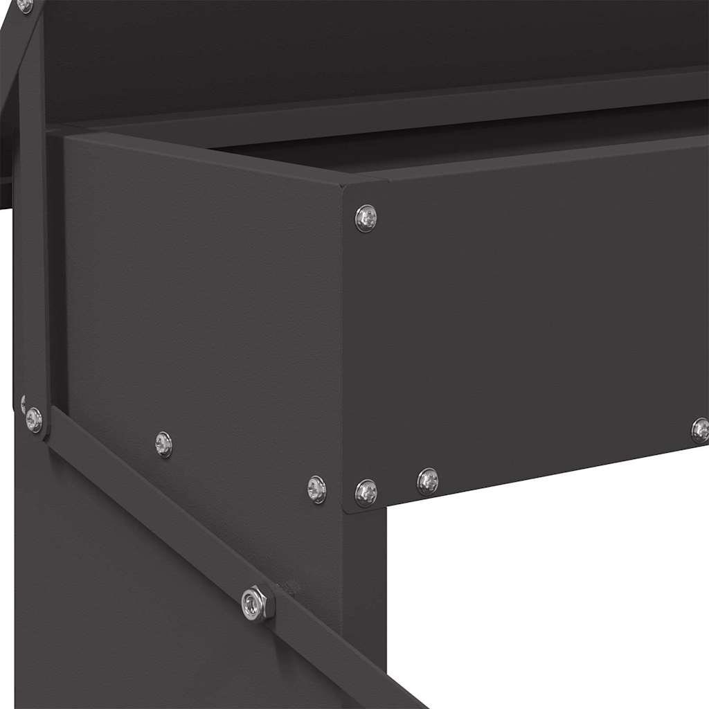 Zásobník pro slepice s pedálem Černá 48,5 x 39,5 x 19 cm