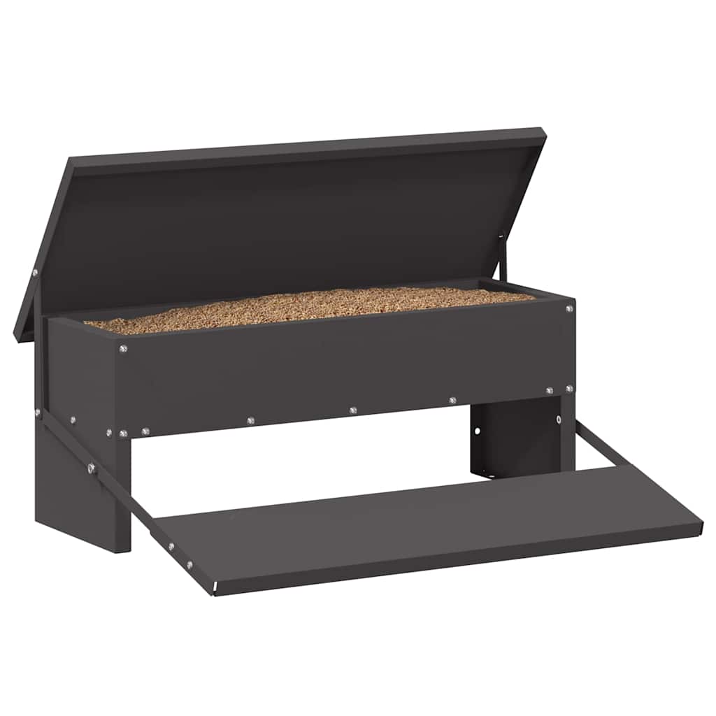 Zásobník pro slepice s pedálem Černá 48,5 x 39,5 x 19 cm