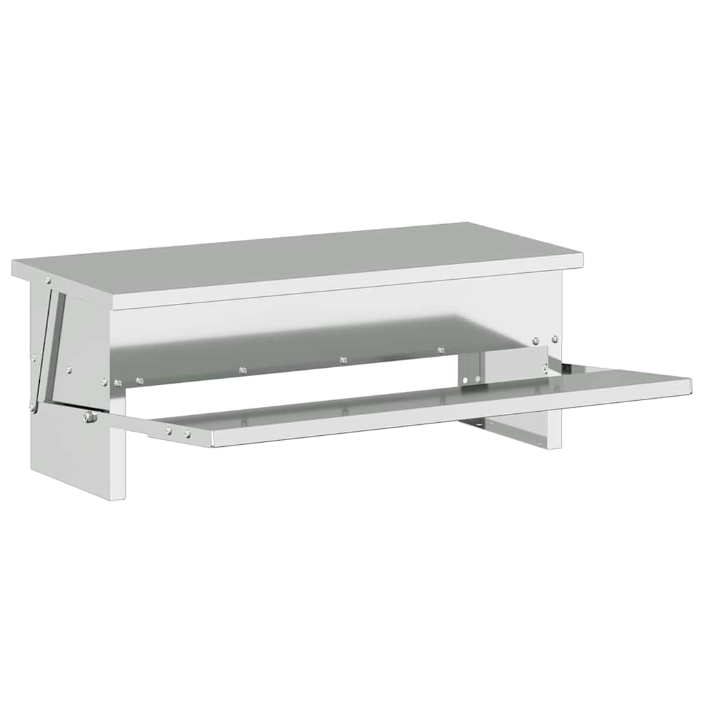 Zásobník pro slepice s pedálem Stříbrná 48,5 x 39,5 x 19 cm