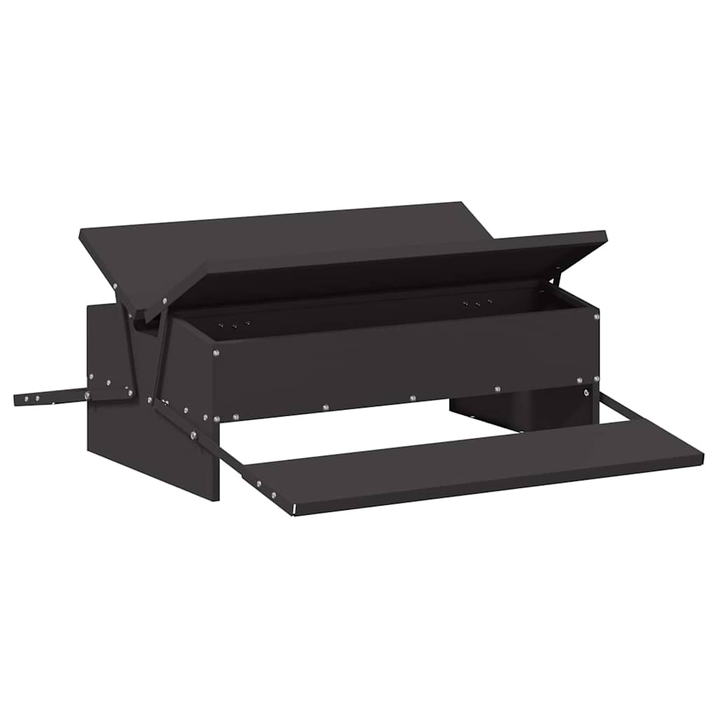 Zásobník pro slepice s pedálem Černá 75 x 53 x 20,5 cm