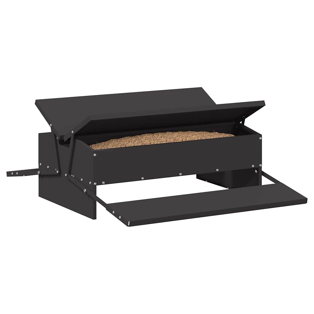 Zásobník pro slepice s pedálem Černá 75 x 53 x 20,5 cm