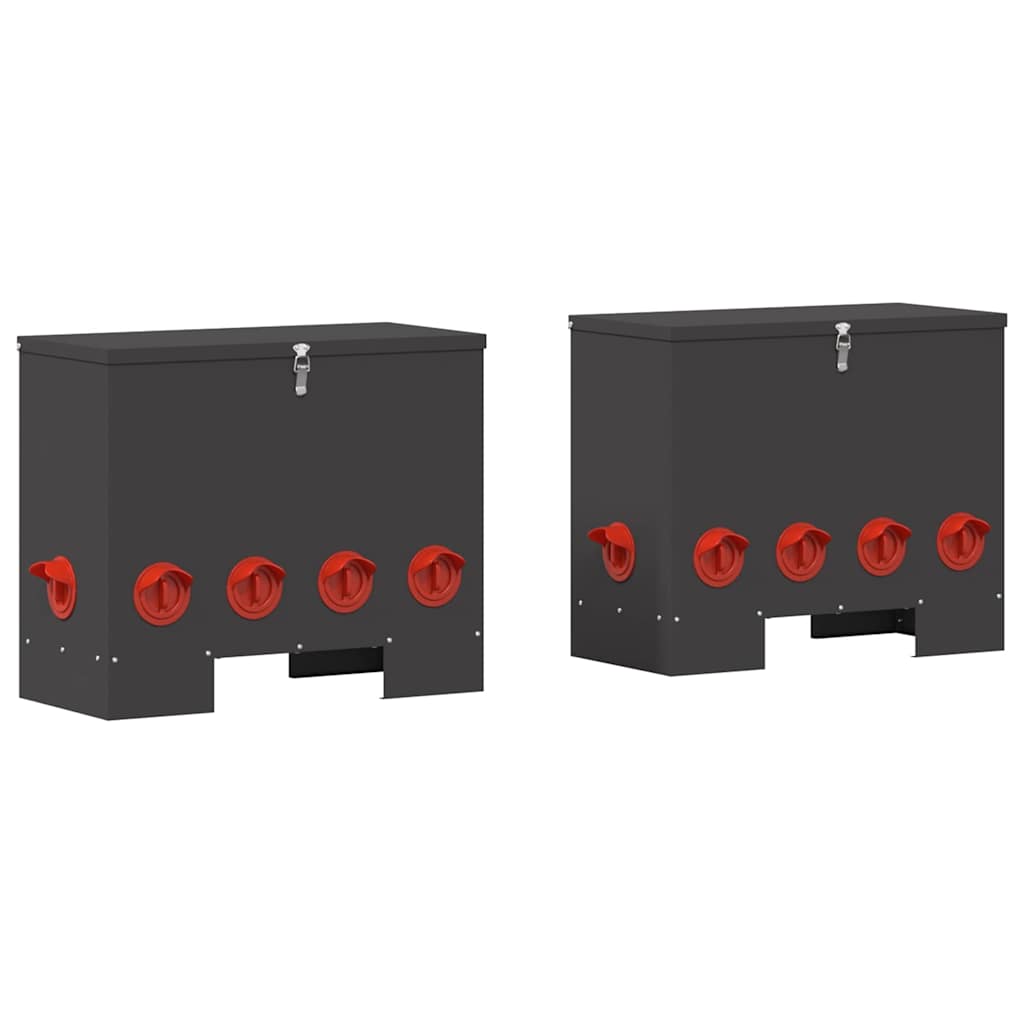 Krmítko pro slepice 2 pcs Černá 60,5 x 29 x 51 cm
