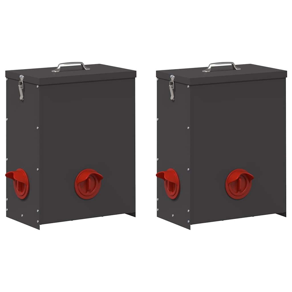 Krmítko pro slepice 2 pcs Černá 32,5 x 20,5 x 43 cm