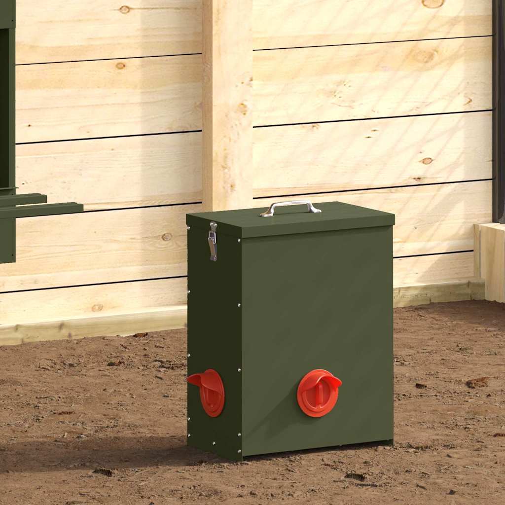 Krmítko pro slepice 2 pcs Olivově zelená 32,5 x 20,5 x 43 cm