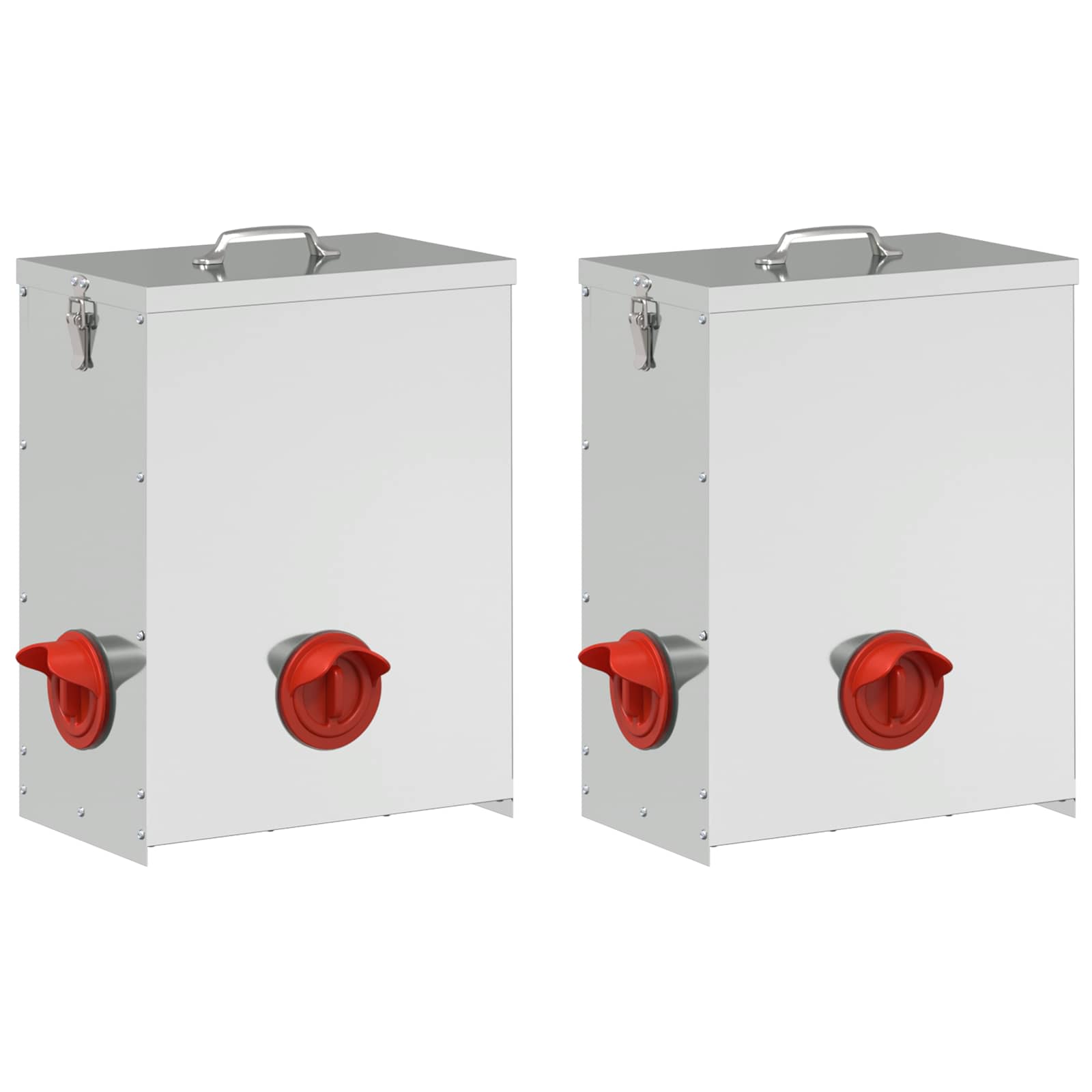 Krmítko pro slepice 2 pcs Stříbrná 32,5 x 20,5 x 43 cm