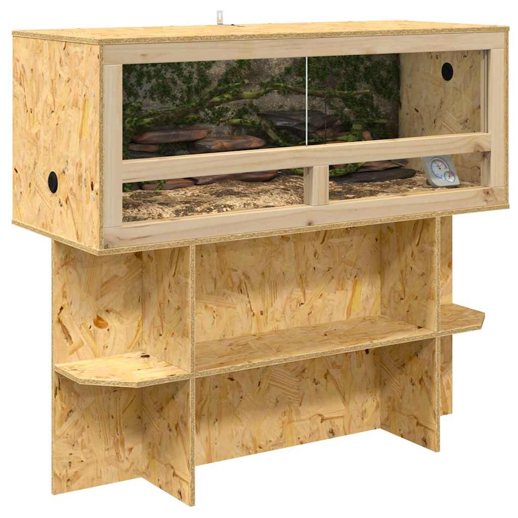 Základ terária s policí Hnědá 100 x 40 x 50 cm OSB