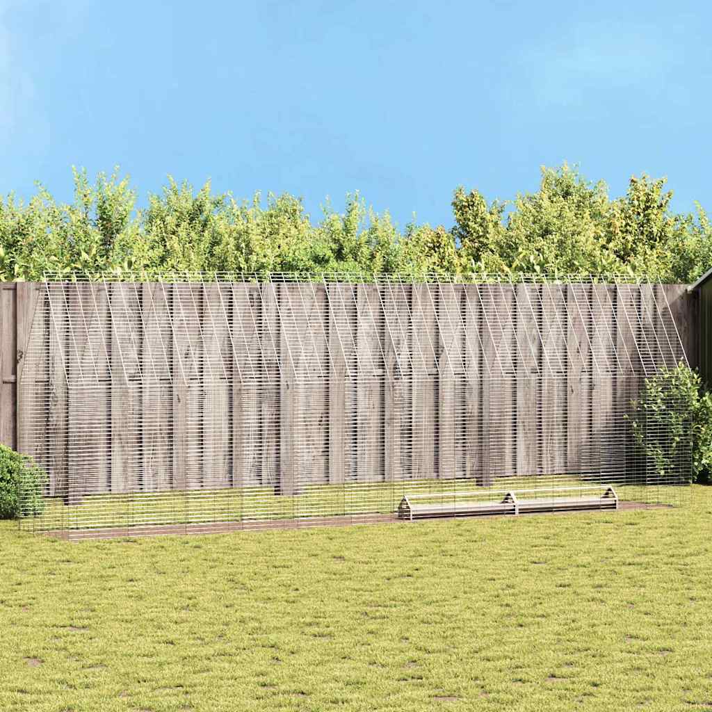 Klec na kuřata 2 pcs Stříbrná 600 x 100 x 210 cm