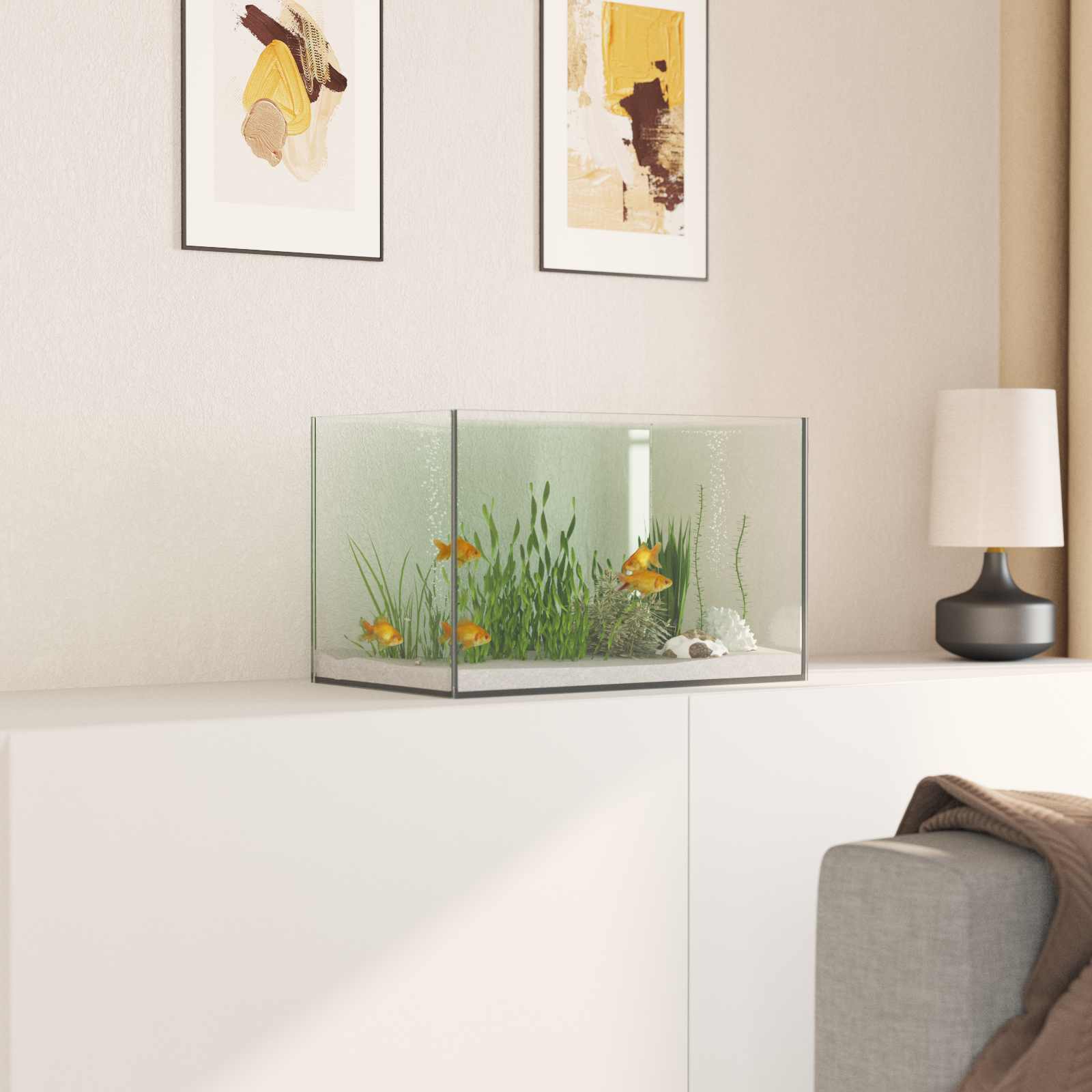 Akvárium S Úložištěm Transparentní 40 X 25 X 25 Cm Sklo