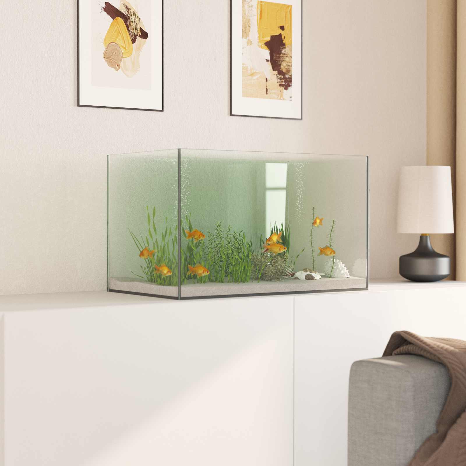 Akvárium S Úložištěm Transparentní 50 X 30 X 30 Cm Sklo