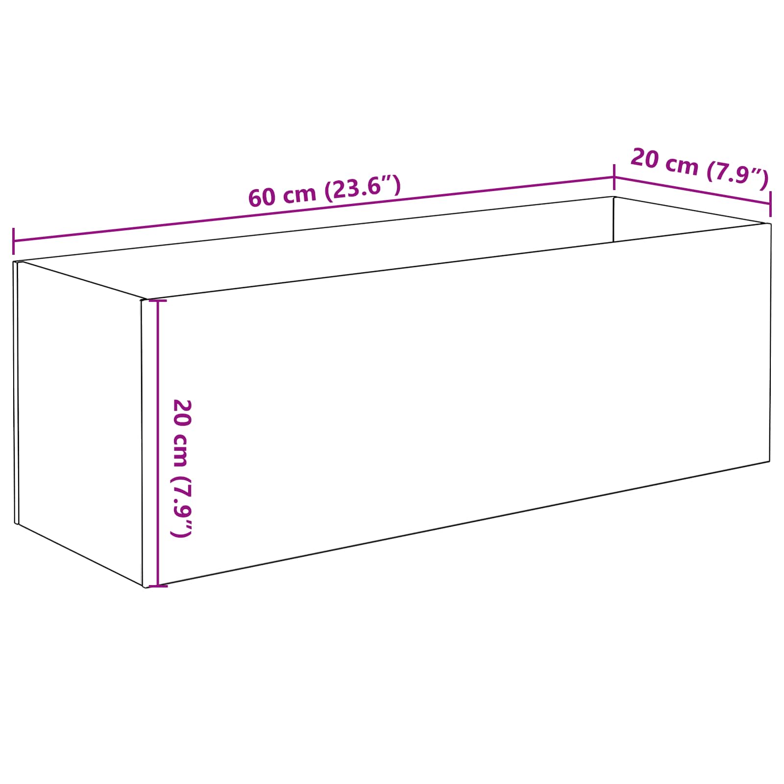 Akvárium s úložištěm Transparentní 60 x 20 x 20 cm Sklo