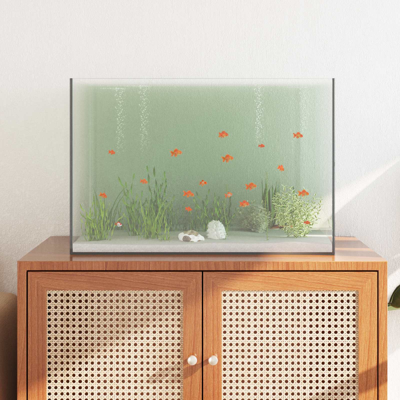 Akvárium S Úložištěm Transparentní 60 X 35 X 40 Cm Sklo