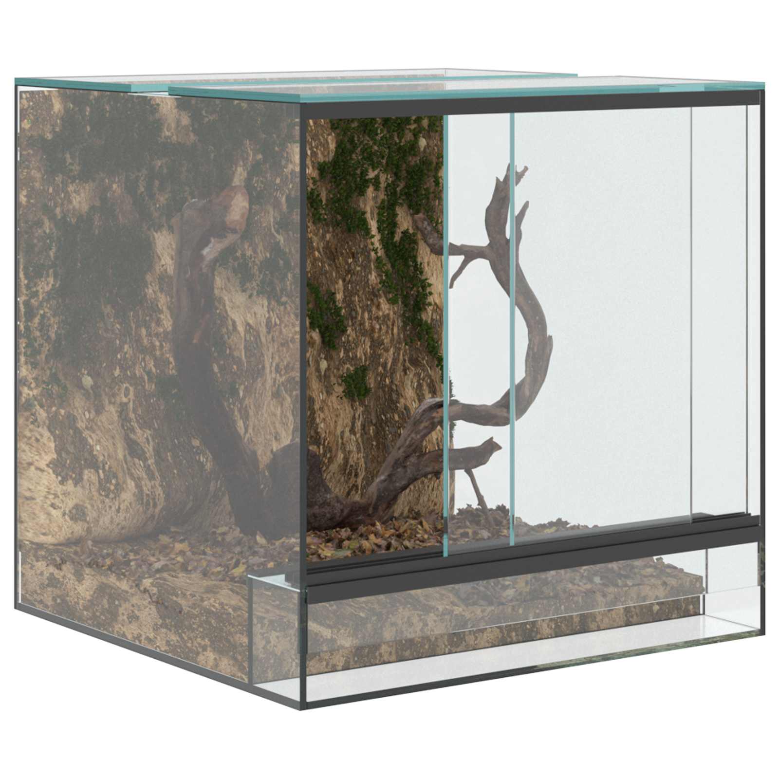 Terárium s úložištěm Transparentní 30 x 30 x 30 cm Sklo