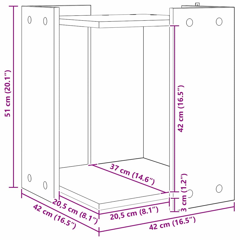 Enclosure pro kočičí záchod Černý dub 42 x 42 x 51 cm
