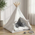 Načíst obrázek do prohlížeče galerie, Pet teepee s polštářem Bílá 40 x 40 x 50 cm Polyester
