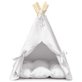 Načíst obrázek do prohlížeče galerie, Pet teepee s polštářem Bílá 40 x 40 x 50 cm Polyester
