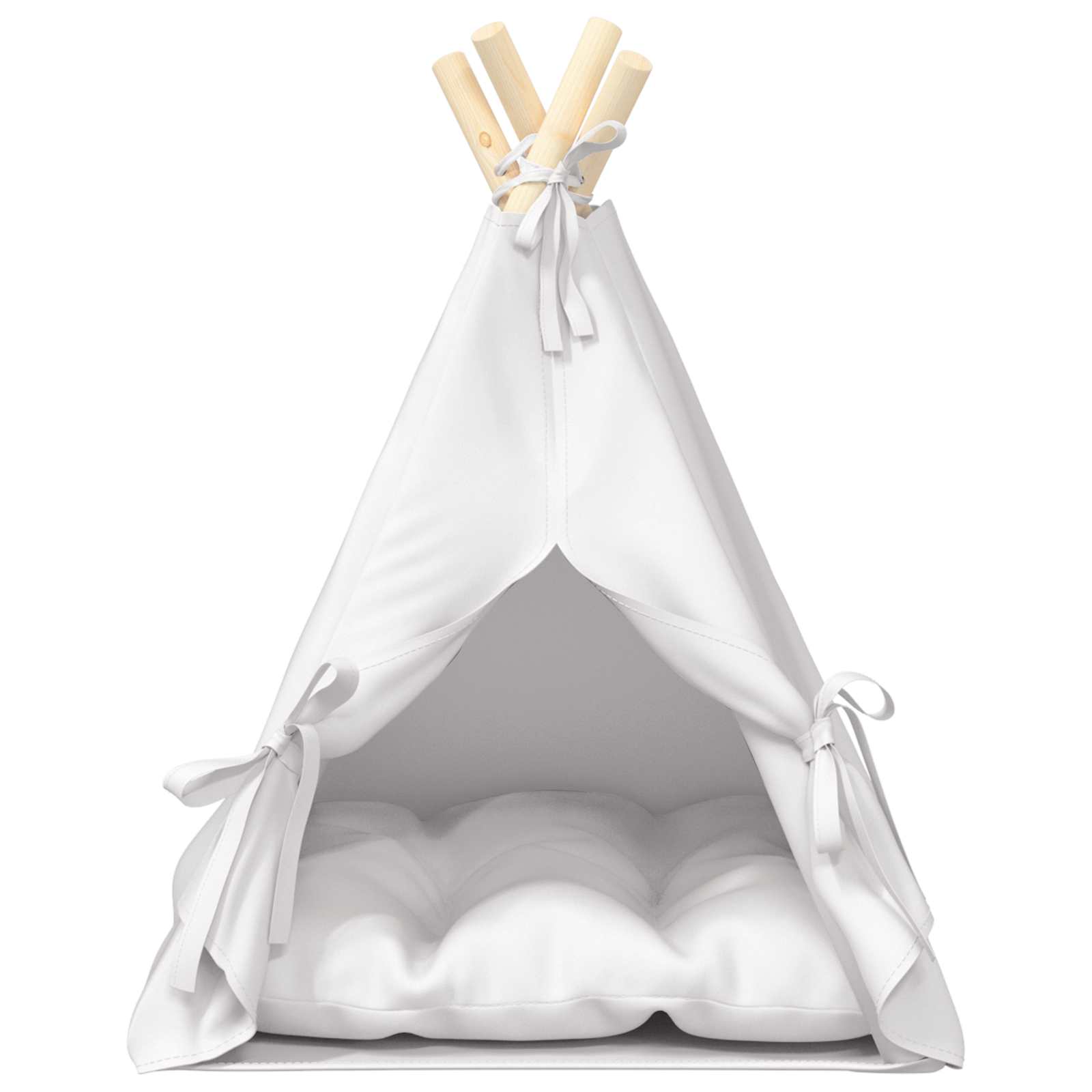 Pet teepee s polštářem Bílá 40 x 40 x 50 cm Polyester