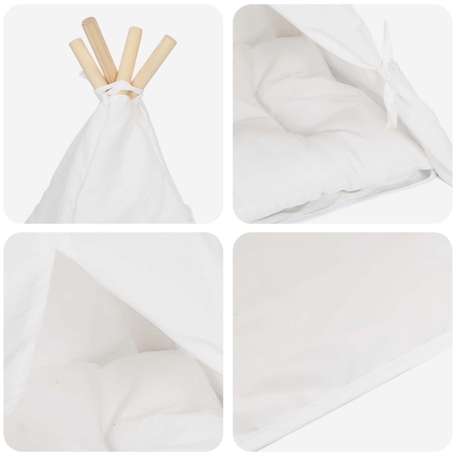 Pet teepee s polštářem Bílá 50 x 50 x 60 cm Polyester