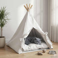 Načíst obrázek do prohlížeče galerie, Pet teepee s polštářem Bílá 50 x 50 x 60 cm Polyester
