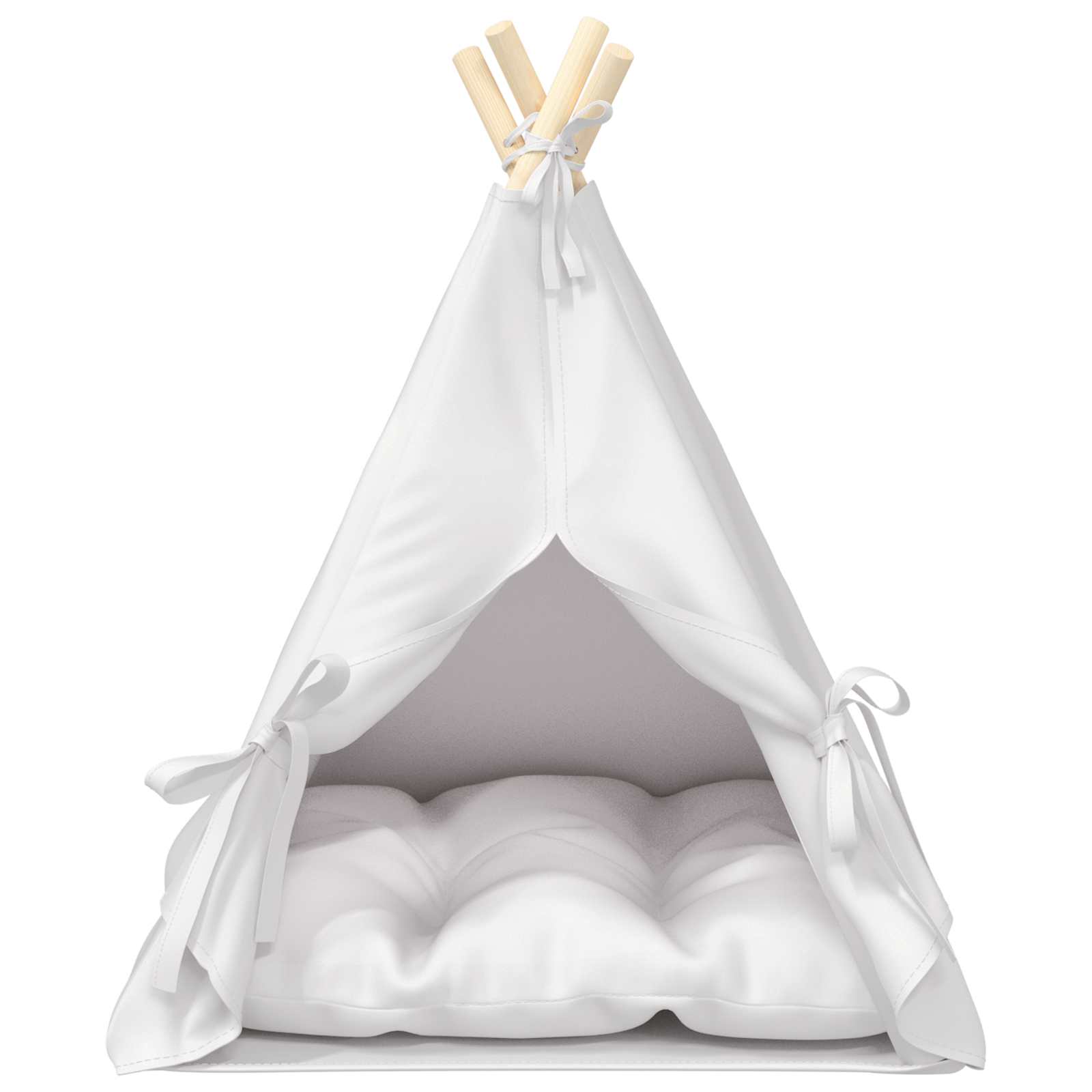 Pet teepee s polštářem Bílá 50 x 50 x 60 cm Polyester