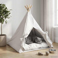 Načíst obrázek do prohlížeče galerie, Pet teepee s polštářem Bílá 60 x 60 x 70 cm Polyester
