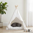 Načíst obrázek do prohlížeče galerie, Pet teepee s polštářem Bílá 60 x 60 x 70 cm Polyester
