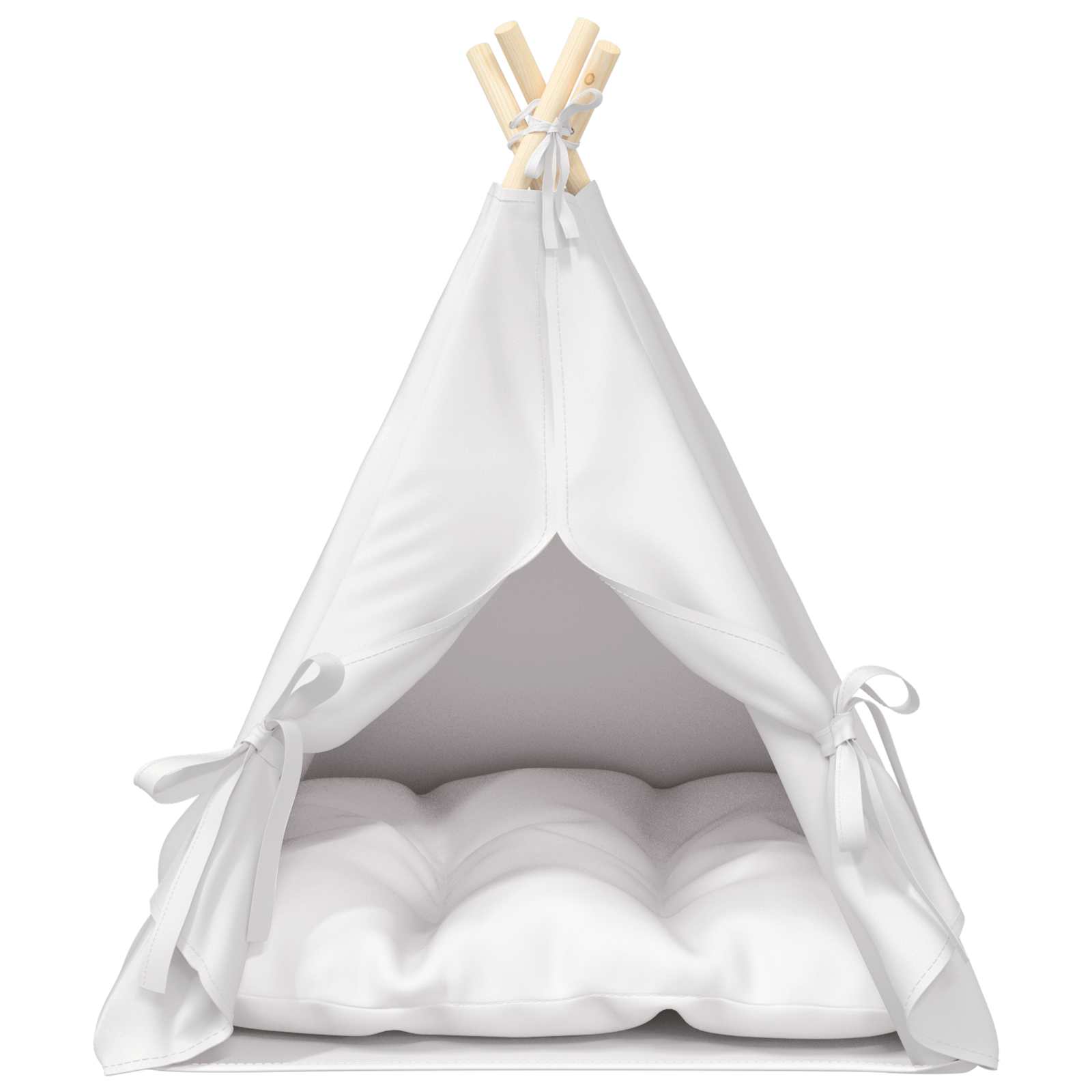 Pet teepee s polštářem Bílá 60 x 60 x 70 cm Polyester