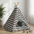 Načíst obrázek do prohlížeče galerie, Pet teepee s polštářem Bílá a šedá 40 x 40 x 50 cm Polyester
