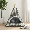 Načíst obrázek do prohlížeče galerie, Pet teepee s polštářem Bílá a šedá 60 x 60 x 70 cm Polyester
