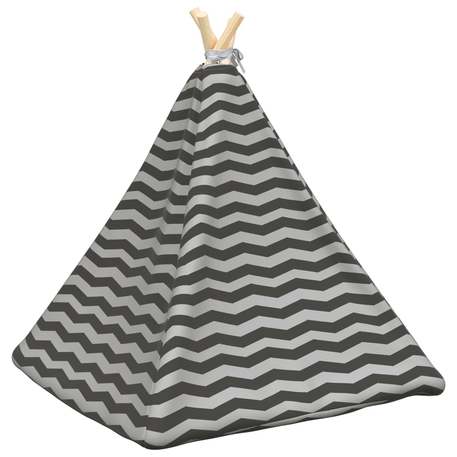 Pet teepee s polštářem Bílá a šedá 60 x 60 x 70 cm Polyester