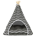 Načíst obrázek do prohlížeče galerie, Pet teepee s polštářem Bílá a šedá 60 x 60 x 70 cm Polyester
