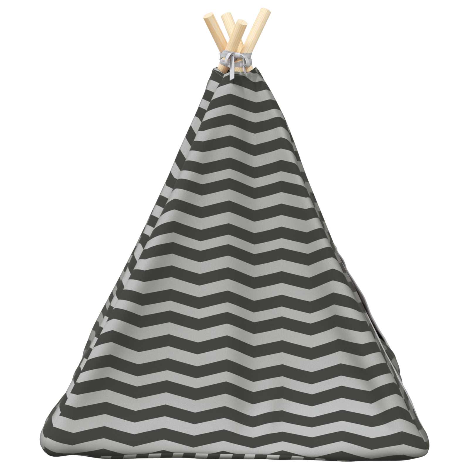 Pet teepee s polštářem Bílá a šedá 60 x 60 x 70 cm Polyester