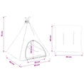Načíst obrázek do prohlížeče galerie, Pet teepee s polštářem Bílá a šedá 60 x 60 x 70 cm Polyester
