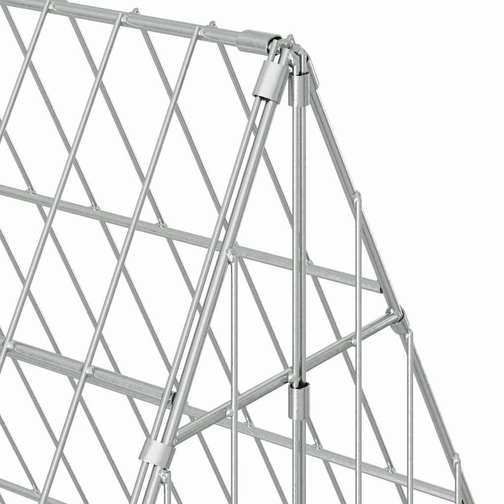 Klec pro králíky Stříbrná 215 x 100 x 85 cm Pozinkovaná ocel