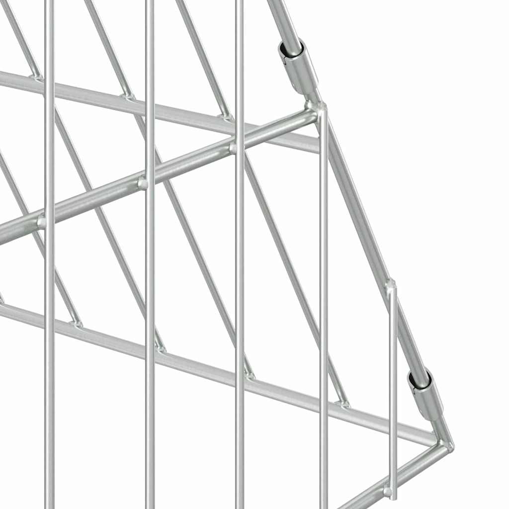 Klec pro králíky Stříbrná 215 x 100 x 85 cm Pozinkovaná ocel