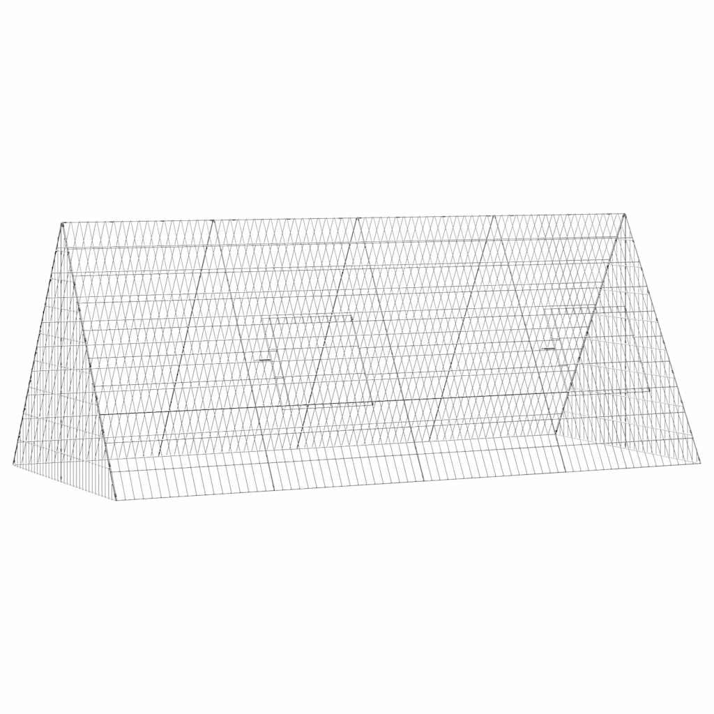 Klec pro králíky Stříbrná 215 x 100 x 85 cm Pozinkovaná ocel