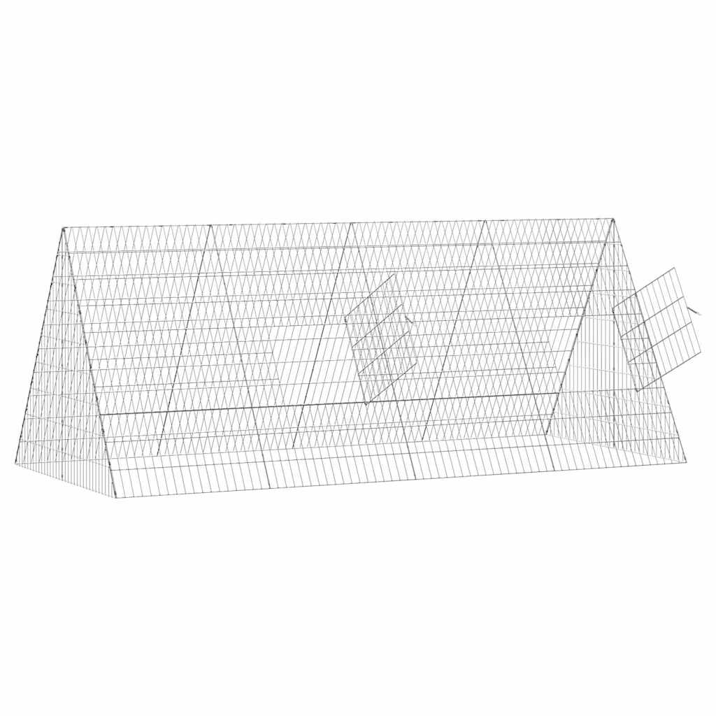 Klec pro králíky Stříbrná 215 x 100 x 85 cm Pozinkovaná ocel
